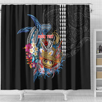 Personalized Japanese Koi Fish Ramen Shower Curtain Aloha Shark Kakau Pattern LT9 - Polynesian Pride