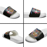 Personalized Japanese Koi Fish Ramen Slide Sandals Aloha Shark Kakau Pattern