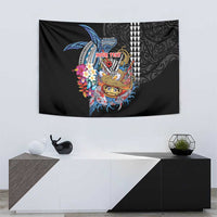 Personalized Japanese Koi Fish Ramen Tapestry Aloha Shark Kakau Pattern LT9 - Polynesian Pride
