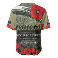 ANZAC Day We Remember Baseball Jersey Maori Silver Fern Camouflage Motif LT9 - Polynesian Pride
