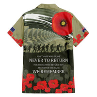 ANZAC Day We Remember Family Matching Long Sleeve Bodycon Dress and Hawaiian Shirt Maori Silver Fern Camouflage Motif