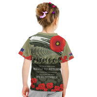 ANZAC Day We Remember Kid T Shirt Maori Silver Fern Camouflage Motif LT9 - Polynesian Pride