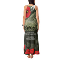 ANZAC Day We Remember Tank Maxi Dress Maori Silver Fern Camouflage Motif