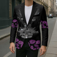 ANZAC Day Remembrance Blazer Purple Poppy We Will Remember Them