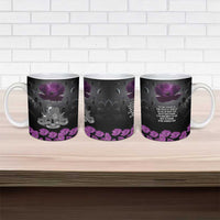 ANZAC Day Remembrance Ceramic Mug Purple Poppy We Will Remember Them