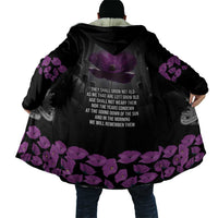 ANZAC Day Remembrance Cloak Purple Poppy We Will Remember Them