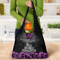 ANZAC Day Remembrance Grocery Bag Purple Poppy We Will Remember Them