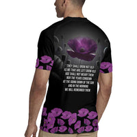 ANZAC Day Remembrance Rugby Jersey Purple Poppy We Will Remember Them