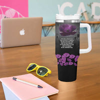 ANZAC Day Remembrance Tumbler With Handle Purple Poppy We Will Remember Them