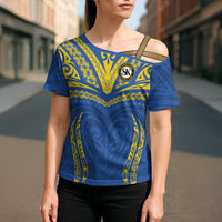 Custom Oceania Football Solomon Kings Cross Shoulder Shirt Polynesian Tribal Pattern LT9 - Polynesian Pride