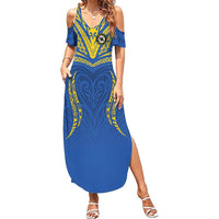 Custom Oceania Football Solomon Kings Family Matching Summer Maxi Dress and Hawaiian Shirt Polynesian Tribal Pattern
