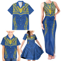 Custom Oceania Football Solomon Kings Family Matching Tank Maxi Dress and Hawaiian Shirt Polynesian Tribal Pattern