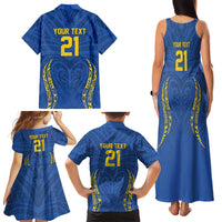 Custom Oceania Football Solomon Kings Family Matching Tank Maxi Dress and Hawaiian Shirt Polynesian Tribal Pattern
