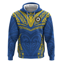 Custom Oceania Football Solomon Kings Hoodie Polynesian Tribal Pattern LT9 Pullover Hoodie Blue - Polynesian Pride