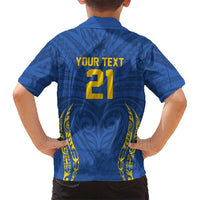 Custom Oceania Football Solomon Kings Kid Hawaiian Shirt Polynesian Tribal Pattern