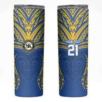 Custom Oceania Football Solomon Kings Skinny Tumbler Polynesian Tribal Pattern