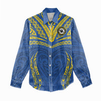 Custom Oceania Football Solomon Kings Women Casual Shirt Polynesian Tribal Pattern