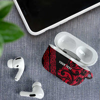 All Black Maori Tribal Tattoo Personalised AirPods Case Classic Red Polynesian Style - Polynesian Pride