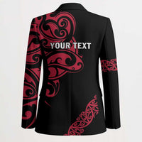 All Black Maori Tribal Tattoo Personalised Blazer Classic Red Polynesian Style - Polynesian Pride