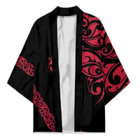 All Black Maori Tribal Tattoo Personalised Kimono Classic Red Polynesian Style - Polynesian Pride