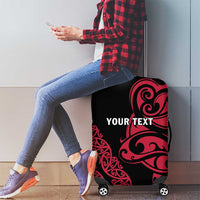 All Black Maori Tribal Tattoo Personalised Luggage Cover Classic Red Polynesian Style - Polynesian Pride