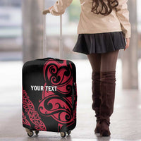 All Black Maori Tribal Tattoo Personalised Luggage Cover Classic Red Polynesian Style - Polynesian Pride