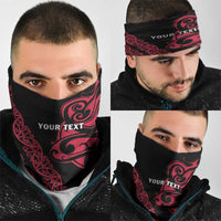 All Black Maori Tribal Tattoo Personalised Neck Gaiter Classic Red Polynesian Style LT9