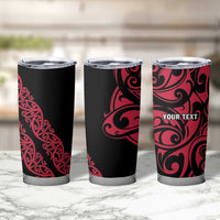 All Black Maori Tribal Tattoo Personalised Tumbler Cup Classic Red Polynesian Style - Polynesian Pride