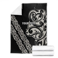 All Black Maori Tribal Tattoo Personalised Blanket Stone Gray Polynesian Style - Polynesian Pride