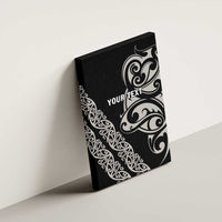 All Black Maori Tribal Tattoo Personalised Canvas Wall Art Stone Gray Polynesian Style - Polynesian Pride