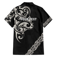 All Black Maori Tribal Tattoo Personalised Family Matching Long Sleeve Bodycon Dress and Hawaiian Shirt Stone Gray Polynesian Style - Polynesian Pride
