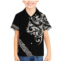 All Black Maori Tribal Tattoo Personalised Family Matching Mermaid Dress and Hawaiian Shirt Stone Gray Polynesian Style - Polynesian Pride