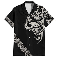 All Black Maori Tribal Tattoo Personalised Family Matching Puletasi and Hawaiian Shirt Stone Gray Polynesian Style - Polynesian Pride