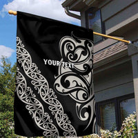 All Black Maori Tribal Tattoo Personalised Garden Flag Stone Gray Polynesian Style - Polynesian Pride