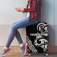 All Black Maori Tribal Tattoo Personalised Luggage Cover Stone Gray Polynesian Style - Polynesian Pride