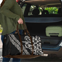 All Black Maori Tribal Tattoo Personalised Travel Bag Stone Gray Polynesian Style - Polynesian Pride