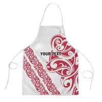 All White Maori Tribal Tattoo Personalised Apron Classic Red Polynesian Style - Polynesian Pride