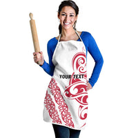 All White Maori Tribal Tattoo Personalised Apron Classic Red Polynesian Style - Polynesian Pride