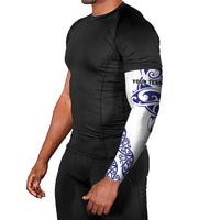 All White Maori Tribal Tattoo Personalised Arm Sleeves Dark Blue Polynesian Style LT9 - Polynesian Pride