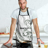 All White Maori Tribal Tattoo Personalised Apron Moss Green Polynesian Style - Polynesian Pride