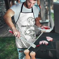 All White Maori Tribal Tattoo Personalised Apron Moss Green Polynesian Style - Polynesian Pride