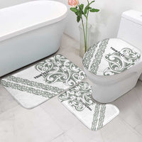 All White Maori Tribal Tattoo Personalised Bathroom Set Moss Green Polynesian Style LT9 - Polynesian Pride