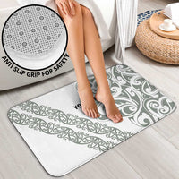 All White Maori Tribal Tattoo Personalised Bathroom Set Moss Green Polynesian Style LT9 - Polynesian Pride