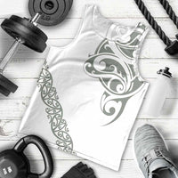 All White Maori Tribal Tattoo Personalised Men Tank Top Moss Green Polynesian Style - Polynesian Pride