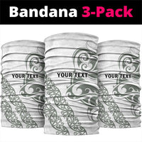 All White Maori Tribal Tattoo Personalised Neck Gaiter Moss Green Polynesian Style LT9