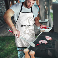 All White Maori Tribal Tattoo Personalised Apron Stone Gray Polynesian Style - Polynesian Pride