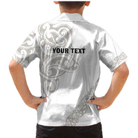 All White Maori Tribal Tattoo Personalised Family Matching Mermaid Dress and Hawaiian Shirt Stone Gray Polynesian Style - Polynesian Pride