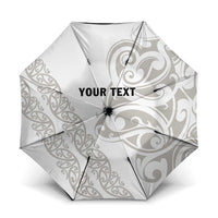 All White Maori Tribal Tattoo Personalised Umbrella Stone Gray Polynesian Style - Polynesian Pride
