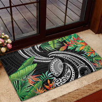 Polynesian Pacific Rugby Tribal Rubber Doormat Tropical Vibe