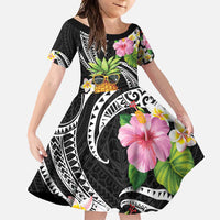 Hau'oli Makahiki Hou Family Matching Tank Maxi Dress and Hawaiian Shirt Aloha Pineapple Tropical Vibe